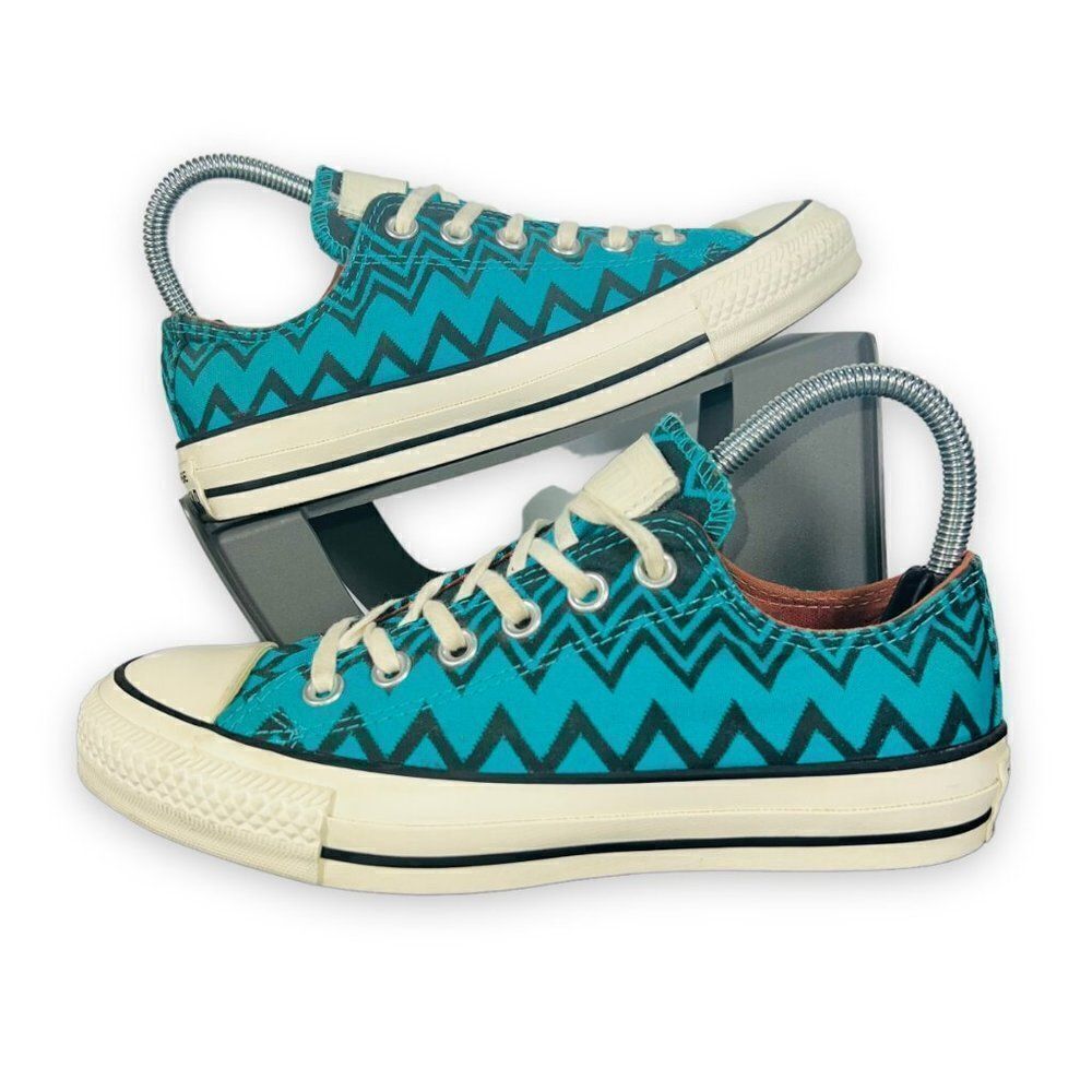 Converse X Missoniย ChuckโTaylorโ All Star Teal / Black Chevron Print Women'sโ7